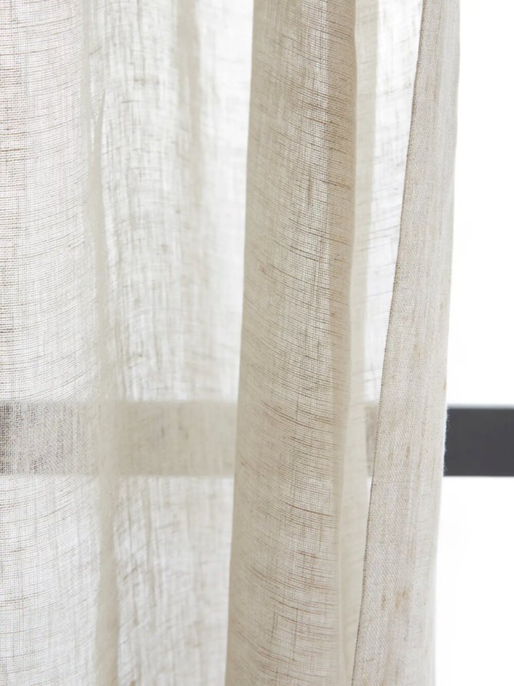 Quince Set of 2 European Linen Sheer Curtains Flax 48 x 108 NWOT, Two Panels - Picture 4 of 4